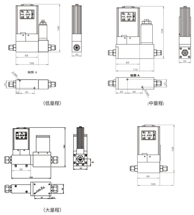 微小液體質(zhì)量流量控制器規(guī)格尺寸